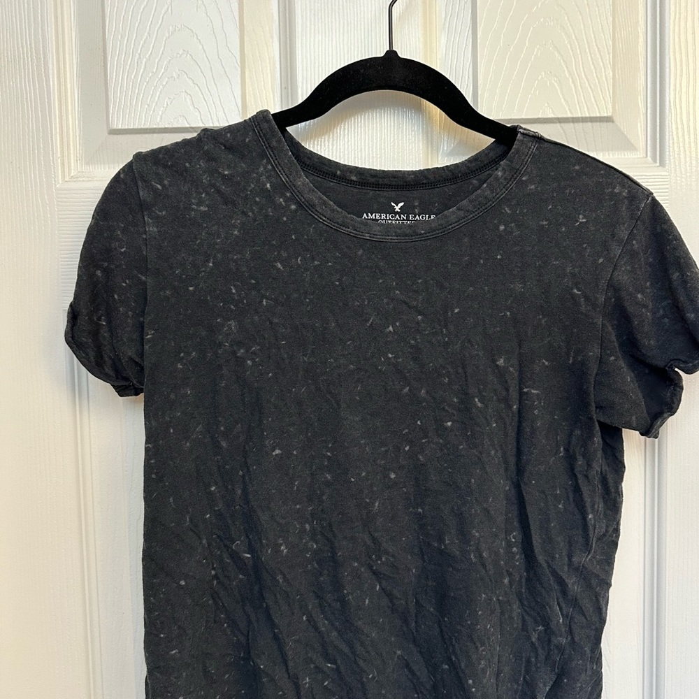 American Eagle Outfitters Black Charcoal Short Sleeve Tee